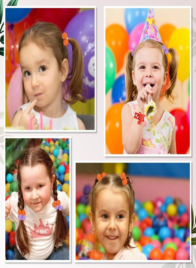 Jeffan 42 Pcs Double Balls Hair Ties, Ball Bubble Ponytail Holders Colorful Clear Assorted Elastic Accessories for Kids Children Girls Women(7Colors) - Image 4